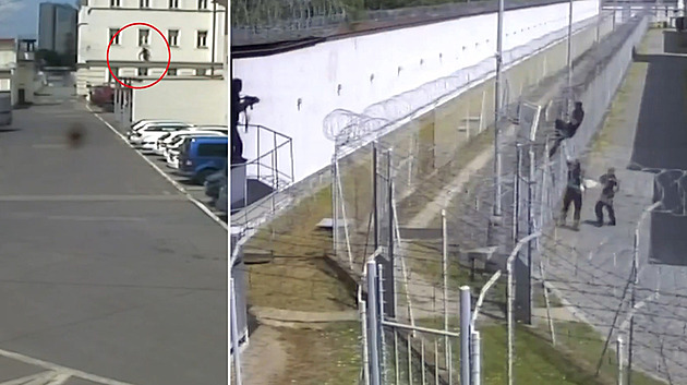 Z Pankráce utíkal vězeň. Po římse mu to ještě vyšlo, žiletkový plot už nepřekonal